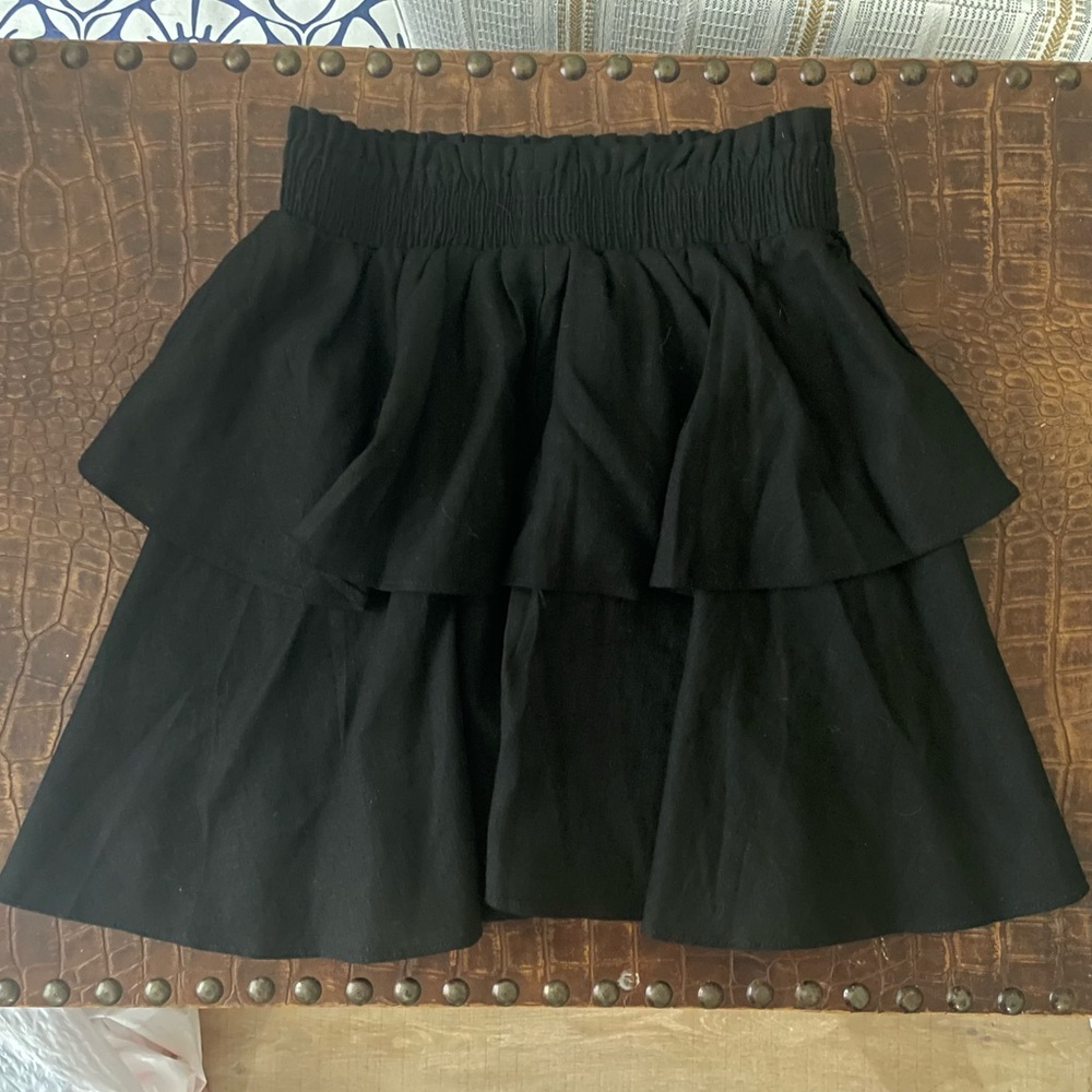 PRINCESS POLLY Black Ruffle Mini Skirt - Picture 2 of 4